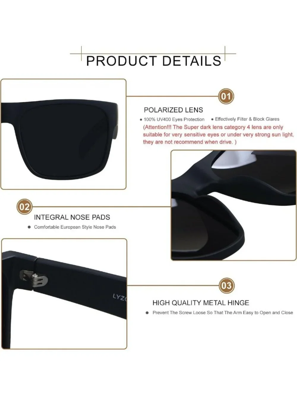 XL Oversized Polarized Sunglasses for Big Heads - Stylish Square Sun Glasses